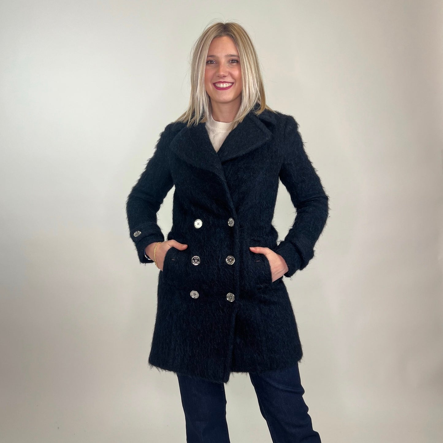 MICHAEL KORS Cappotto misto mohair blu