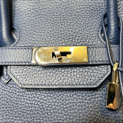 HERMES Borsa Birkin 35 bluette in pelle togo