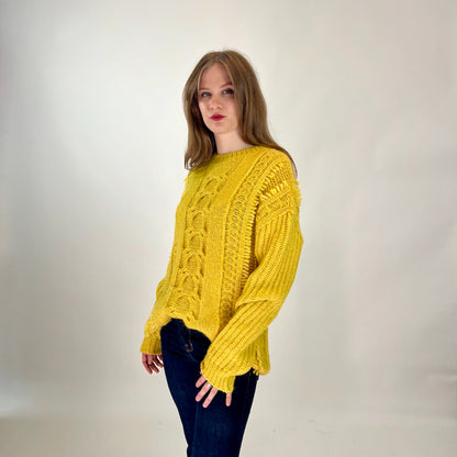 STELLA MC CARTNEY Maxi pull in lana e cashmere giallo