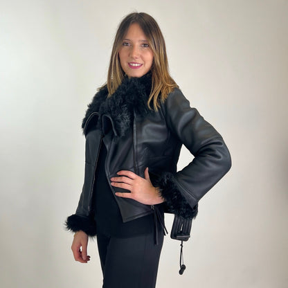 SPORTMAX Montone corto nero