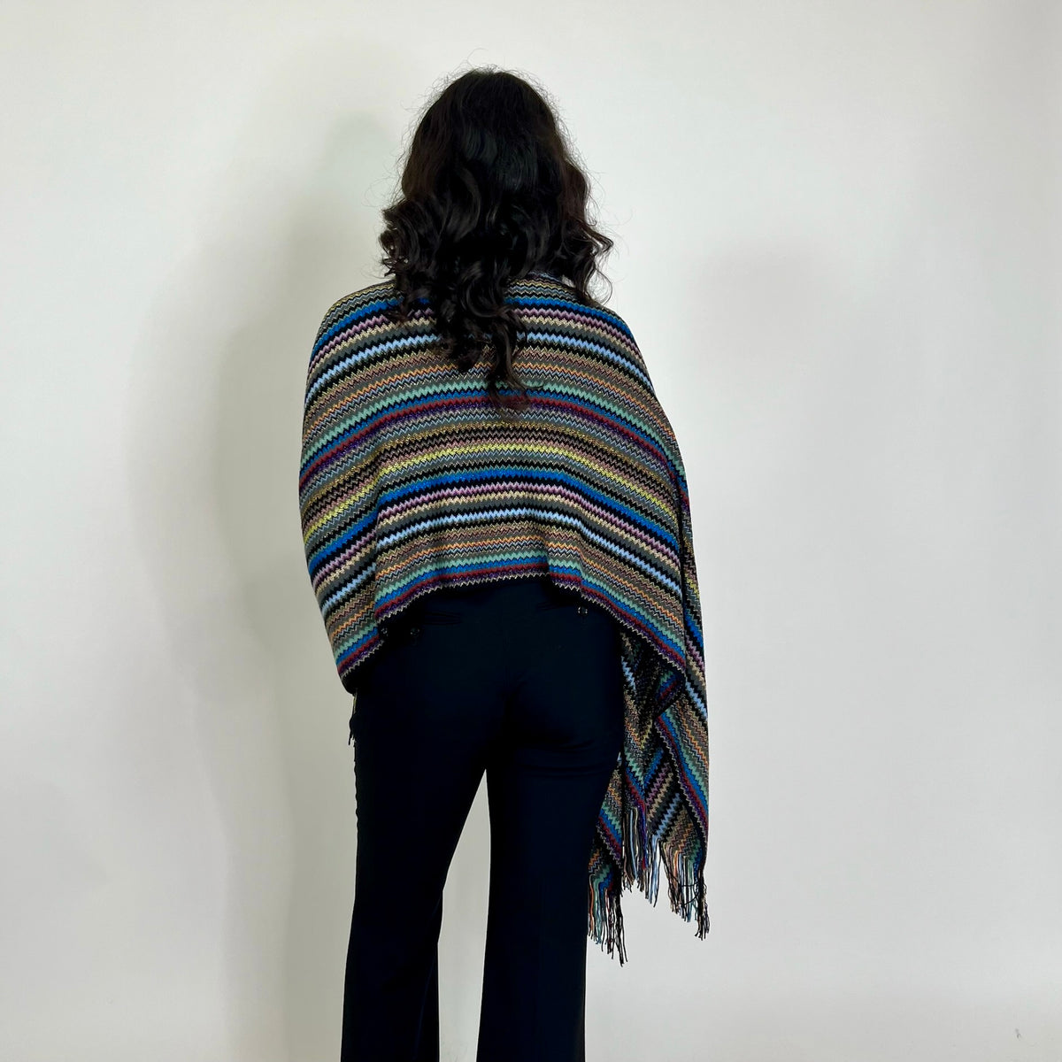 MISSONI Poncho multicolor con frangetta