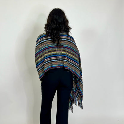 MISSONI Poncho multicolor con frangetta