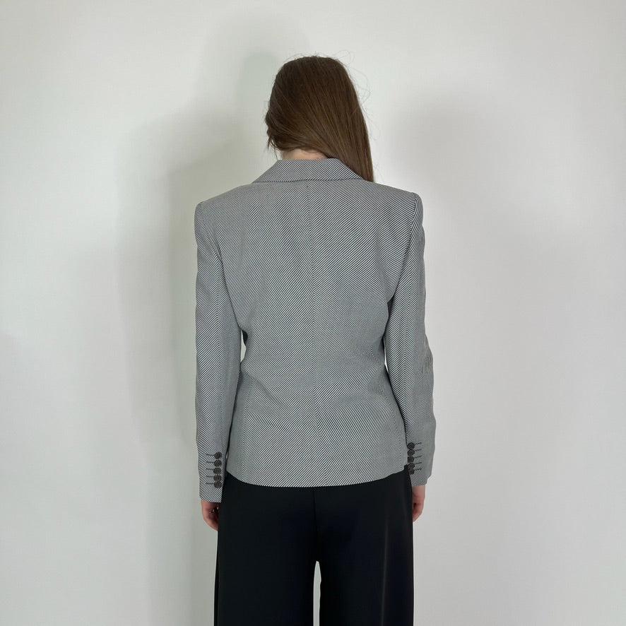 EMPORIO ARMANI Blazer rigato bianco nero