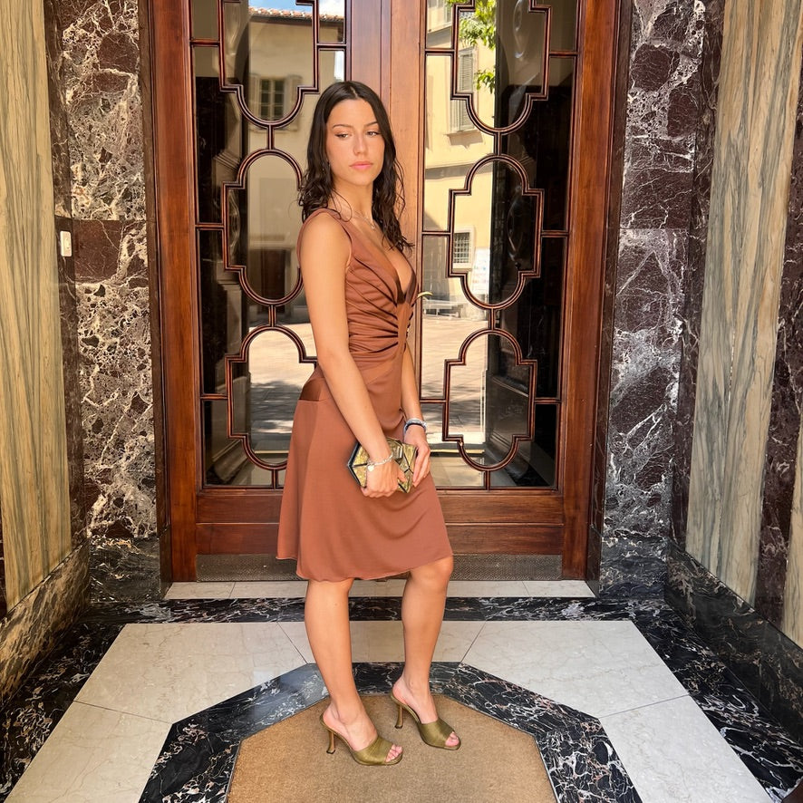BLUMARINE Abito in jersey marrone bruciato