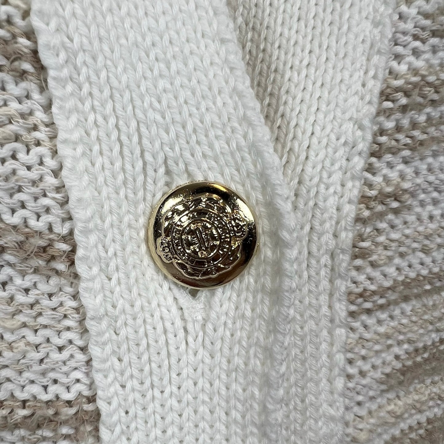 AMINA RUBINACCI Cardigan bianco e tortora
