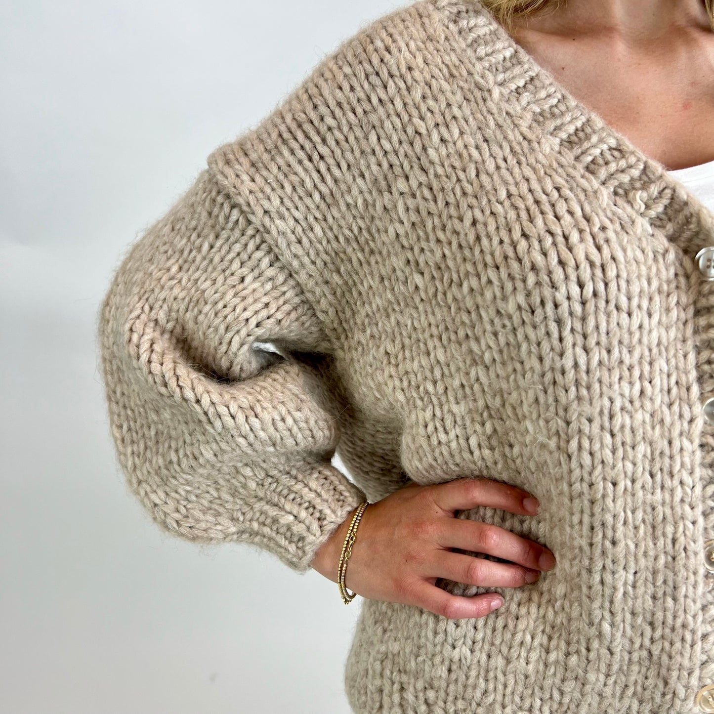 MES DEMOISELLES Maxi cardigan tortora chiaro