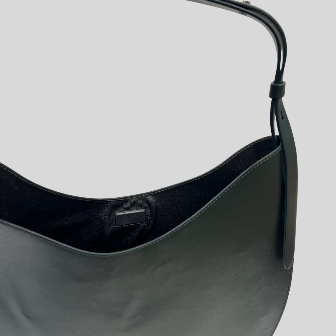 AESTHER EKME Borsa piatta in pelle color verdone