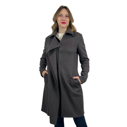 AGNONA Cappotto in tessuto di lana colore testa di moro