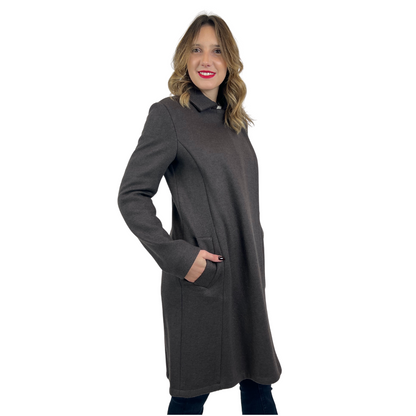 AGNONA Cappotto in tessuto di lana colore testa di moro