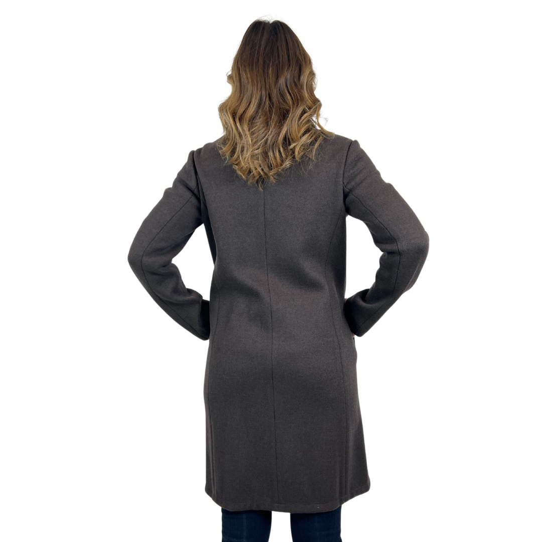 AGNONA Cappotto in tessuto di lana colore testa di moro