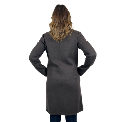 AGNONA Cappotto in tessuto di lana colore testa di moro