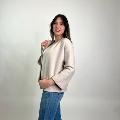 AGNONA Giacca in cashmere bianco rosato