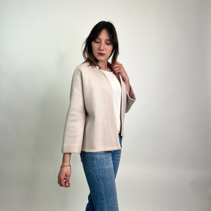 AGNONA Giacca in cashmere bianco rosato
