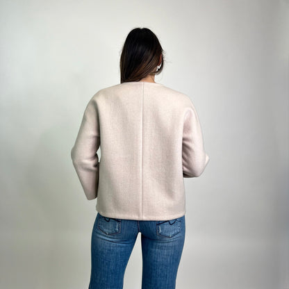 AGNONA Giacca in cashmere bianco rosato