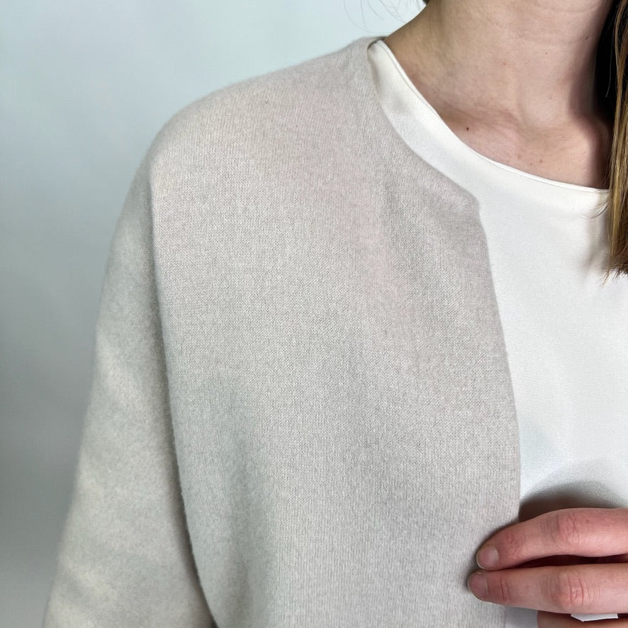 AGNONA Giacca in cashmere bianco rosato 
