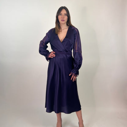 ALBERTA FERRETTI Abito lungo in seta viola