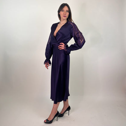 ALBERTA FERRETTI Abito lungo in seta viola