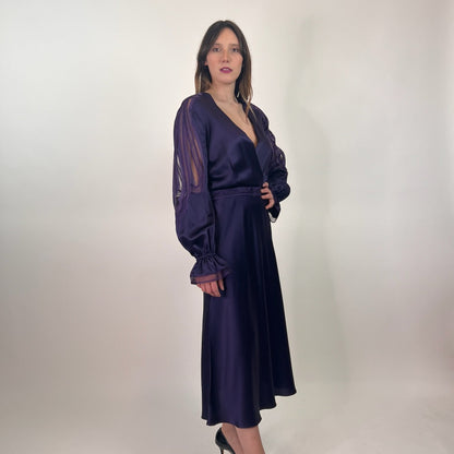 ALBERTA FERRETTI Abito lungo in seta viola