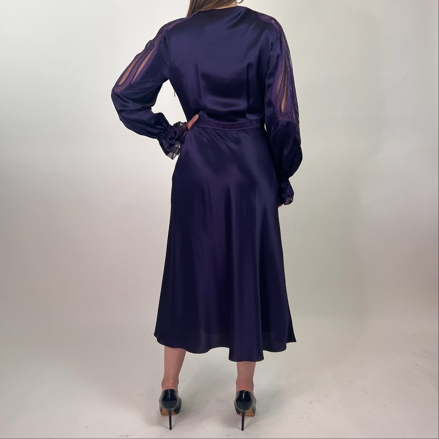 ALBERTA FERRETTI Abito lungo in seta viola