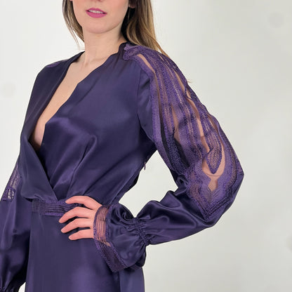 ALBERTA FERRETTI Abito lungo in seta viola