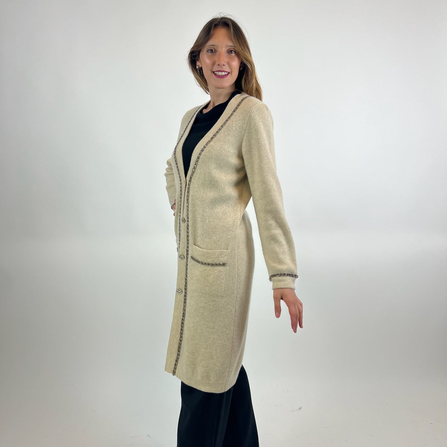 ALBINO MORETTI Cardigan in cashmere color tortora