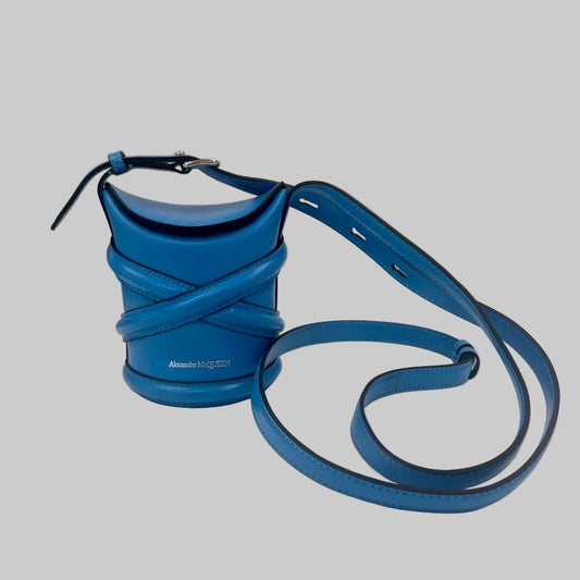ALEXANDER MC QUEEN Borsa The Curve micro turchese