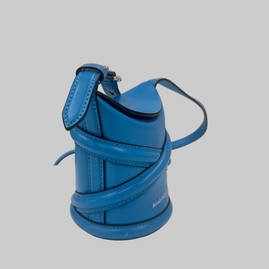 ALEXANDER MC QUEEN Borsa The Curve micro turchese