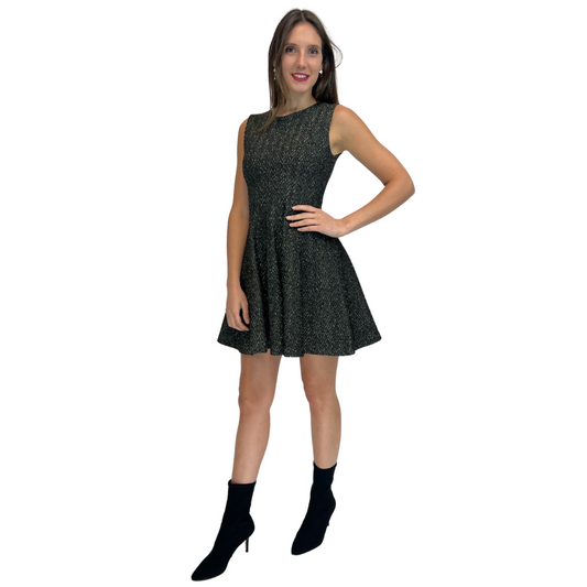 ANTONINO VALENTI Abito verdone con lurex tono su tono