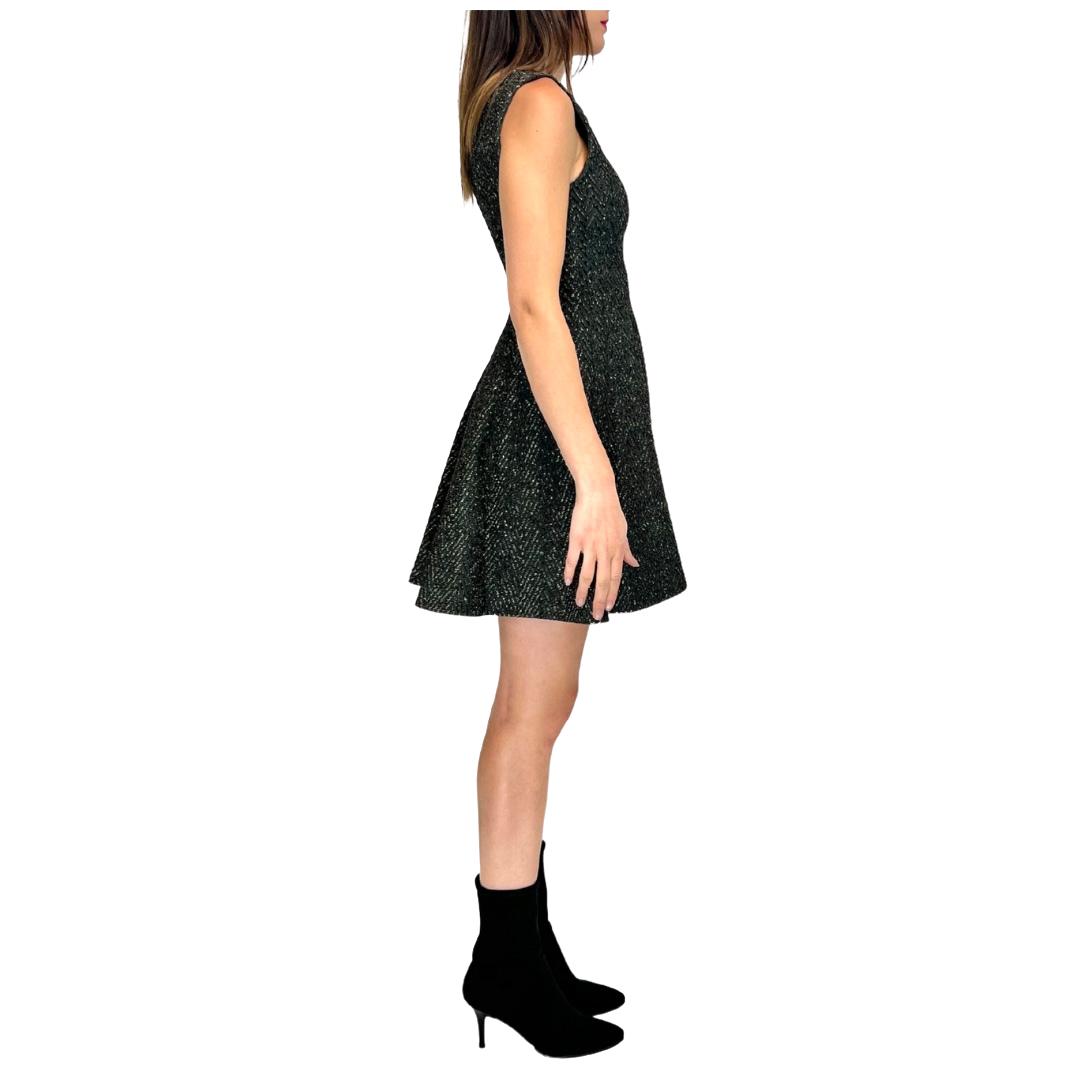 ANTONINO VALENTI Abito verdone con lurex tono su tono