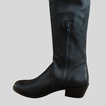 ANTONIO ARTIGIANO Forte dei Marmi Stivale gambale alto in pelle nera