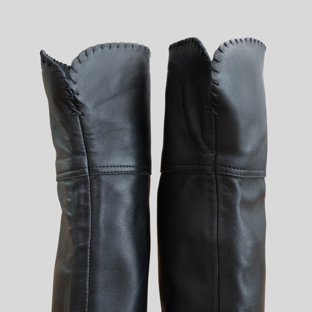 ANTONIO ARTIGIANO Forte dei Marmi Stivale gambale alto in pelle nera