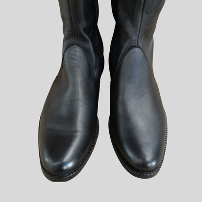 ANTONIO ARTIGIANO Forte dei Marmi Stivale gambale alto in pelle nera