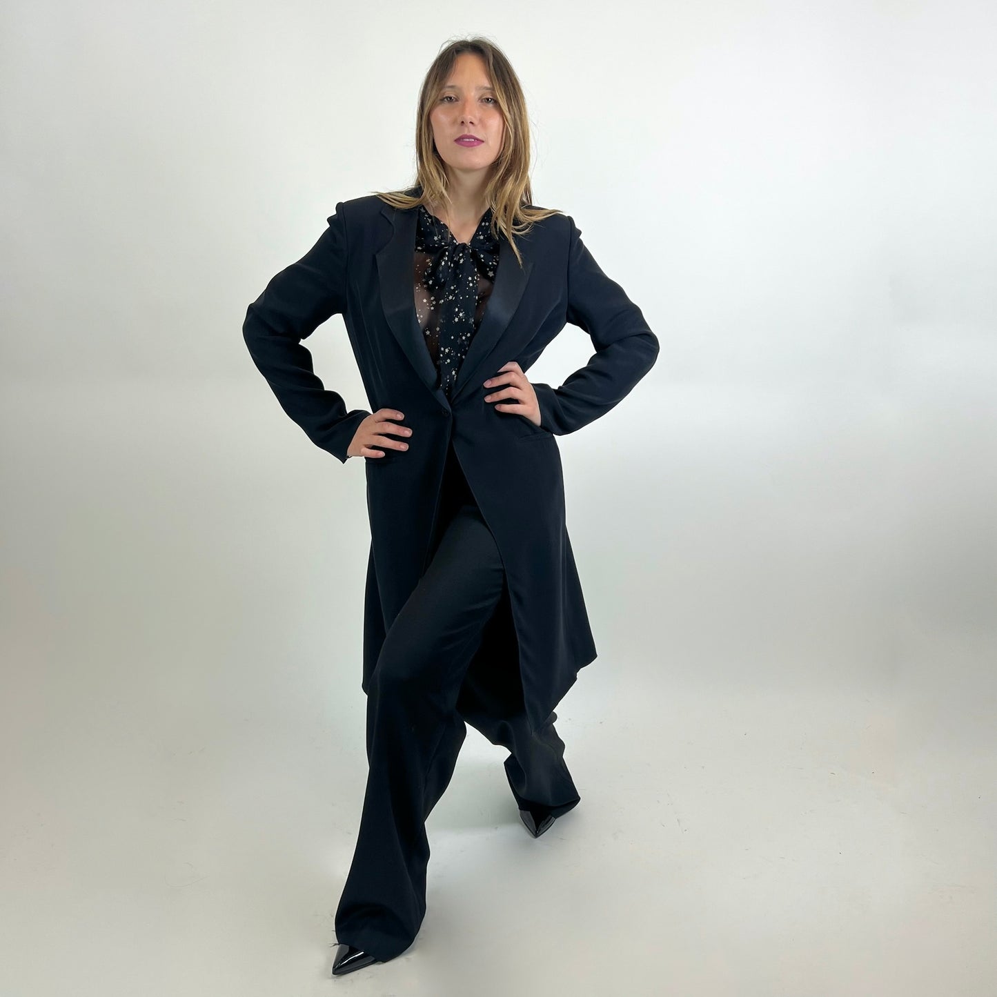 ARMANI COLLEZIONI Spolverino in seta nera