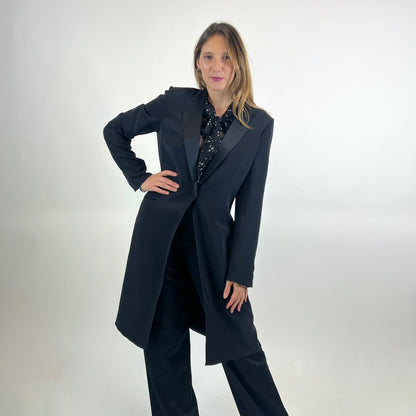 ARMANI COLLEZIONI Spolverino in seta nera