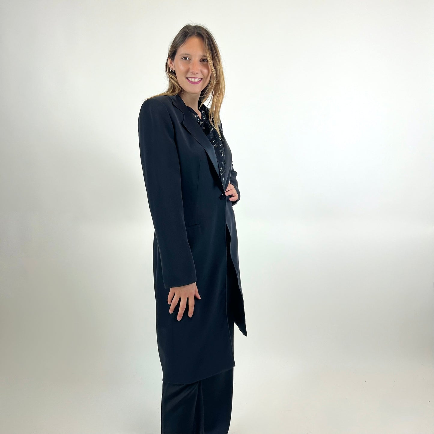 ARMANI COLLEZIONI Spolverino in seta nera