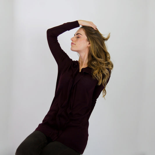 ASPESI Casacca in maglia di merinos burgundi