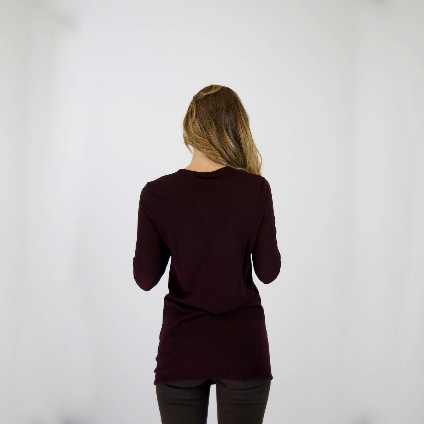 ASPESI Casacca in maglia di merinos burgundi