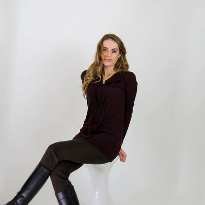 ASPESI Casacca in maglia di merinos burgundi