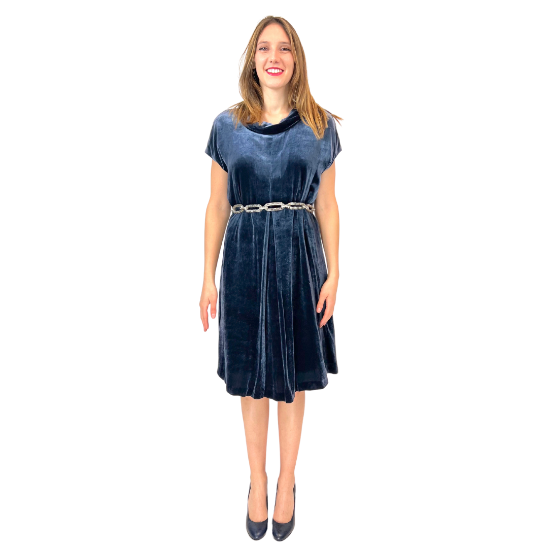 ASPESI Abito in velluto blu