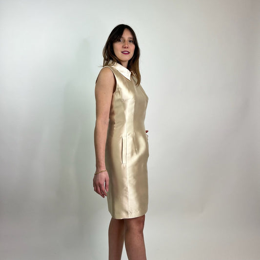DOLCE & GABBANA Abito in seta color champagne