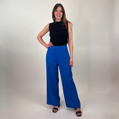 SANDRO Pantaloni gamba larga blu cina