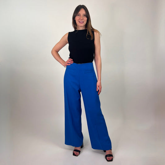 SANDRO Pantaloni gamba larga blu cina