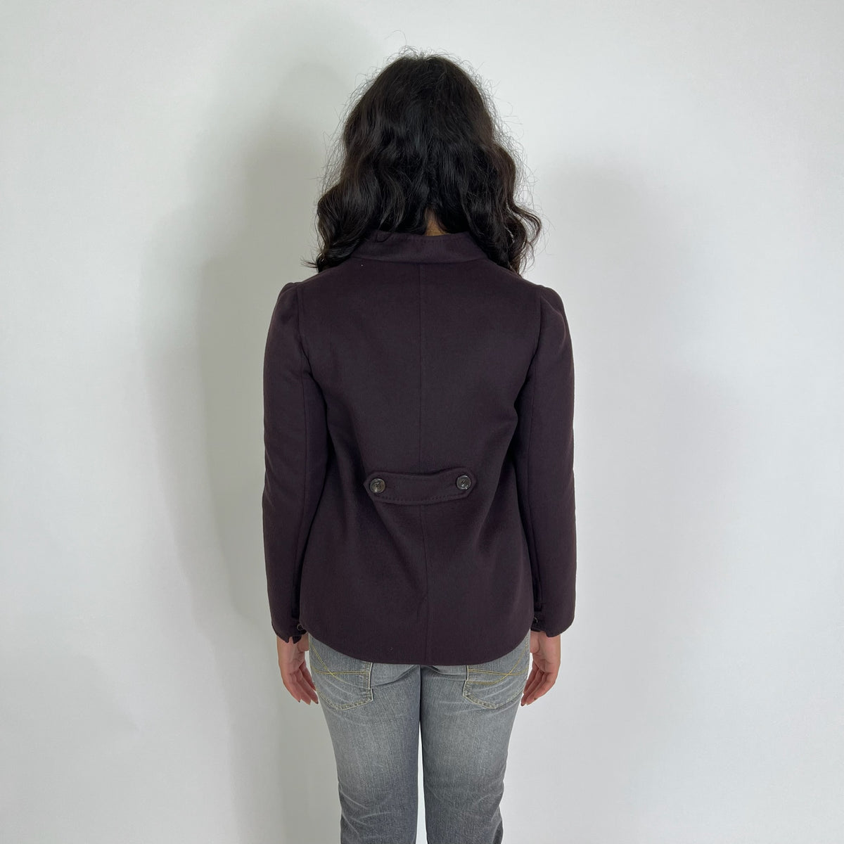 AGNONA Giacca in lane e angora aubergine
