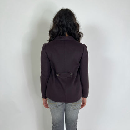 AGNONA Giacca in lane e angora aubergine