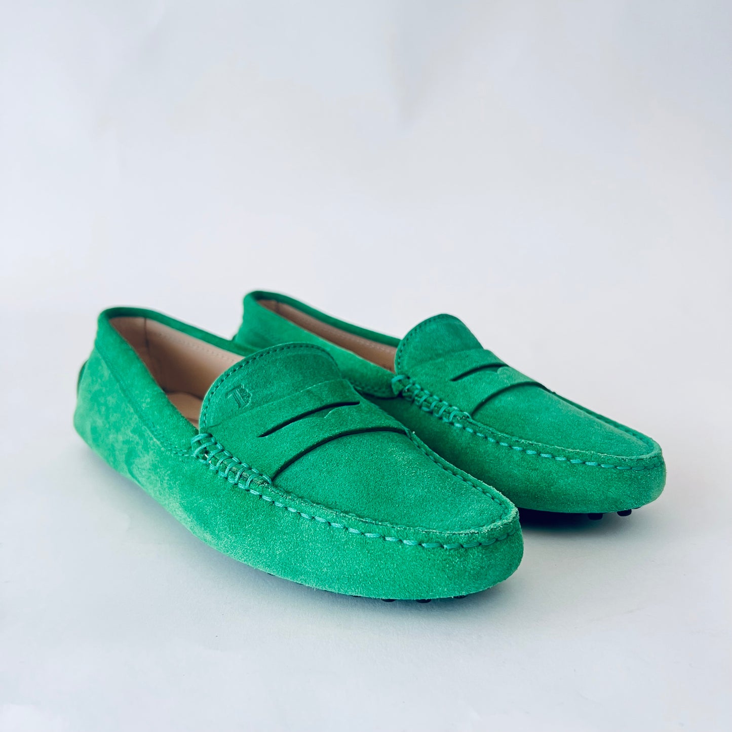 TOD’S Mocassini gommini verde prato
