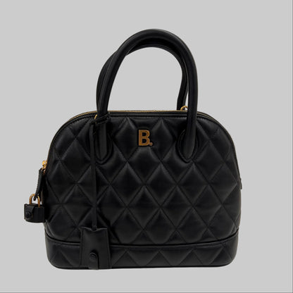 BALENCIAGA Borsa "B. Ville" in pelle nera matelassé arrotondata
