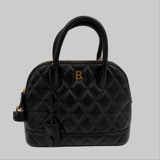 BALENCIAGA Borsa "B. Ville" in pelle nera matelassé arrotondata