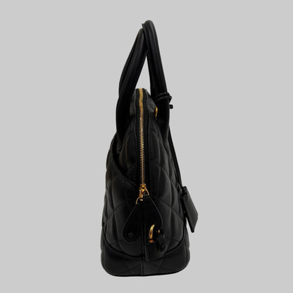 BALENCIAGA Borsa "B. Ville" in pelle nera matelassé arrotondata