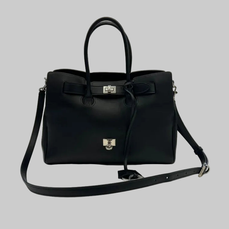 BALENCIAGA Borsa Bel Air in pelle liscia nera