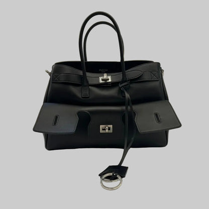BALENCIAGA Borsa Bel Air in pelle liscia nera